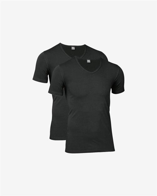 T-shirt v-neck | 2-pak | Bomuld | Sort