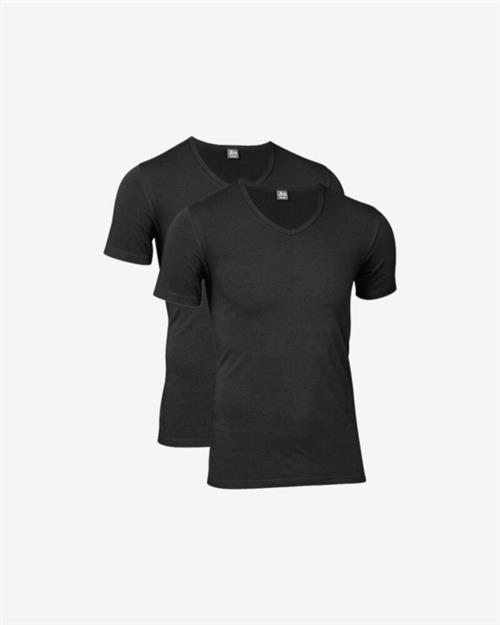 T-shirt v-neck | 2-pak | GOTS bomuld | Sort