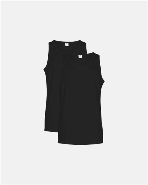 Tanktop (singlet) | 2-pak | GOTS bomuld | Sort