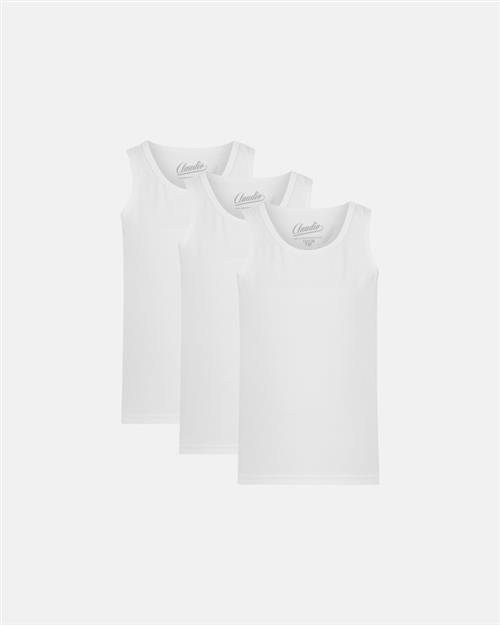 Tanktop "singlet" 3-pak | Økologisk bomuld | Hvid