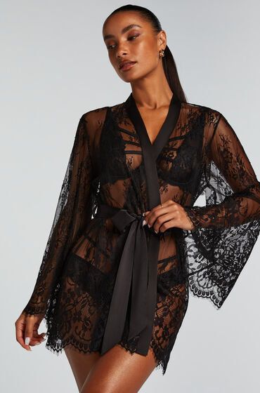 Hunkemöller Kimono Lace Isabelle sort