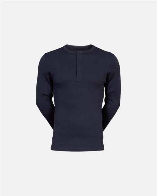 Langærmet t-shirt "grandad" | 100 økologisk bomuld | Navy