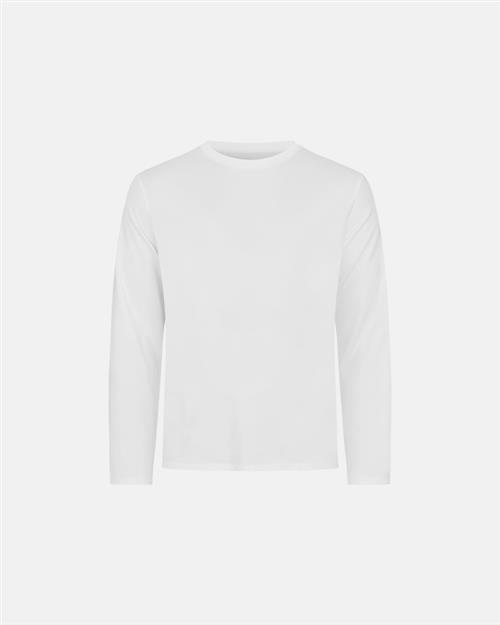 Langærmet t-shirt | Bambusviskose | Hvid