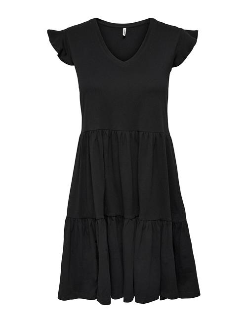 Onlmay Cap Sleeves Frill Dress ONLY Black