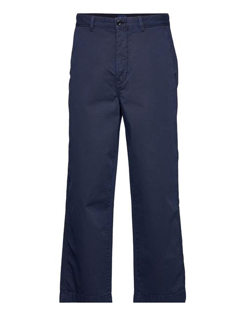 Se GANT D2. Wide Leg Cotton Chinos GANT Blue ved Booztlet