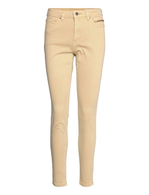 Se Esprit Casual Stretch Trousers With Zip Detail Esprit Casual Beige ved Booztlet