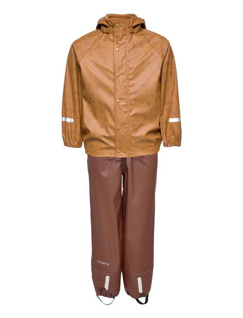 CeLaVi Rainwear Set Aop -Recycle Pu CeLaVi Brown