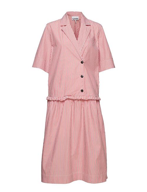 Ganni Stripe Cotton Blazer Dress Ganni Pink