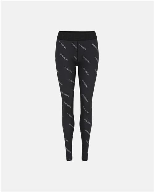 Leggings "Logo" | Polyester | Sort m. logo