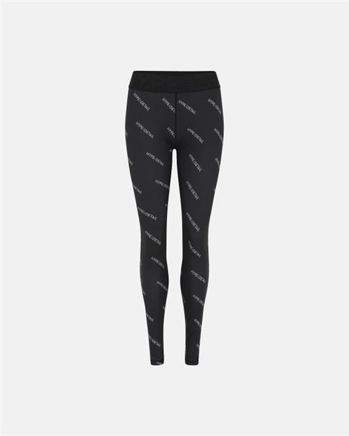 Leggings "logo" | Polyester | Sort m. logo