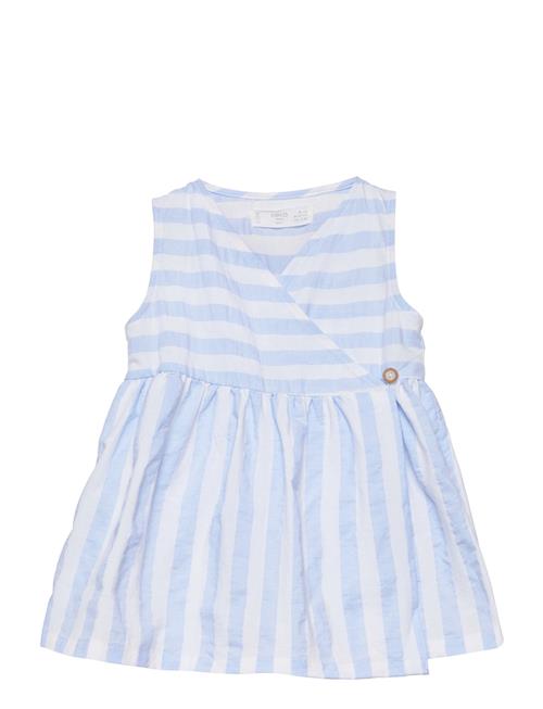 Mango Striped Wrap Dress Mango Blue