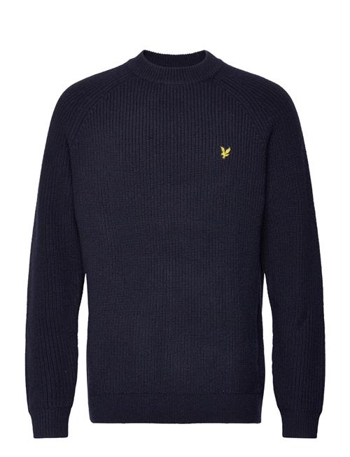 Se Lyle & Scott Shaker Stitch Mock Neck Jumper Lyle & Scott Navy ved Booztlet