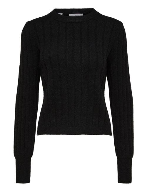 Selected Femme Slfglowie Ls Knit O-Neck B Selected Femme Black