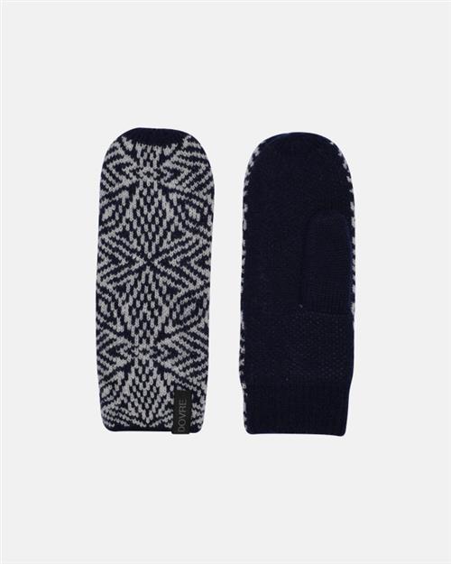 Vanter med mønster | Merino uld | Navy
