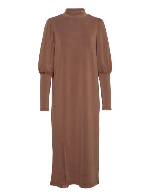 Ellemw Puff Long Dress My Essential Wardrobe Brown