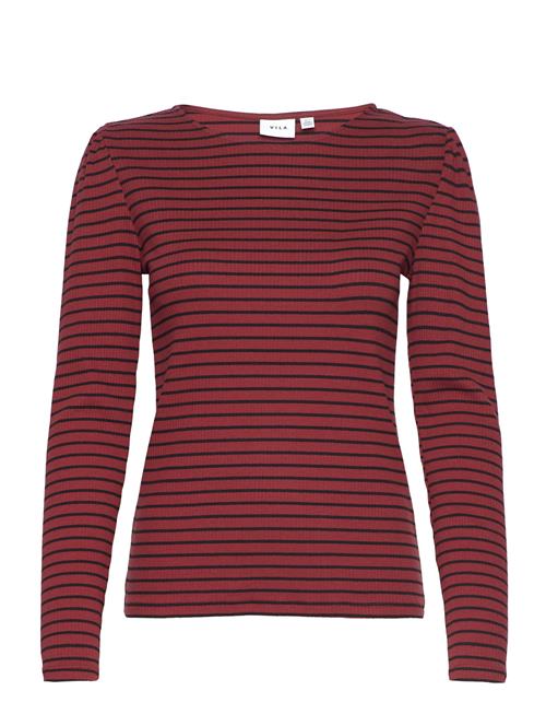 Vila Vibalu Puff L/S Rib Top - Vila Burgundy