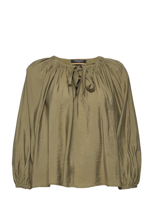 Se Scotch & Soda Voluminous Blouse With Ties At Front Scotch & Soda Khaki ved Booztlet