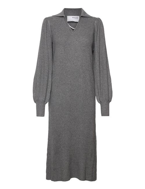 Selected Femme Slfselene Ls Knit Dress B Selected Femme Grey