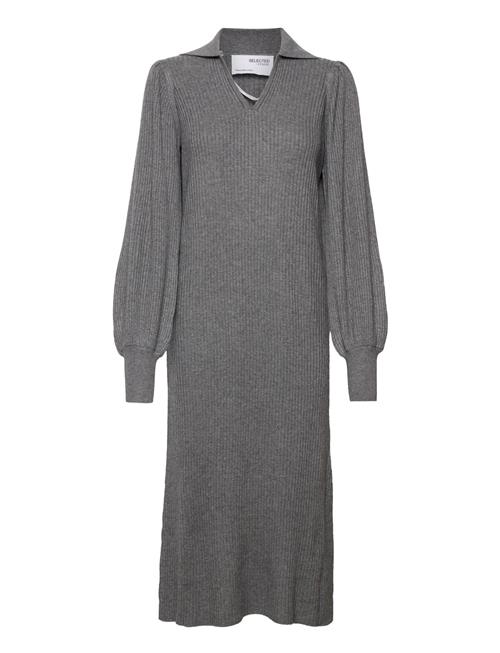 Slfselene Ls Knit Dress B Selected Grey