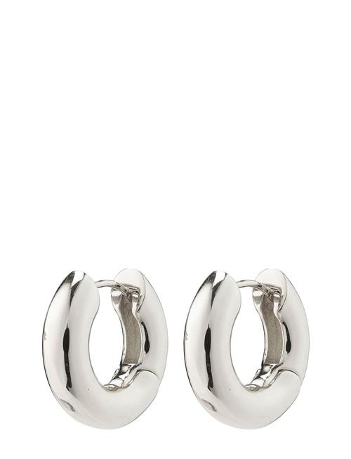 Se Pilgrim Aica Recycled Chunky Hoop Earrings Pilgrim Silver ved Booztlet