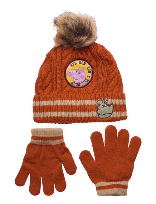 Se Peppa Pig Set Cap + Glooves Peppa Pig Orange ved Booztlet