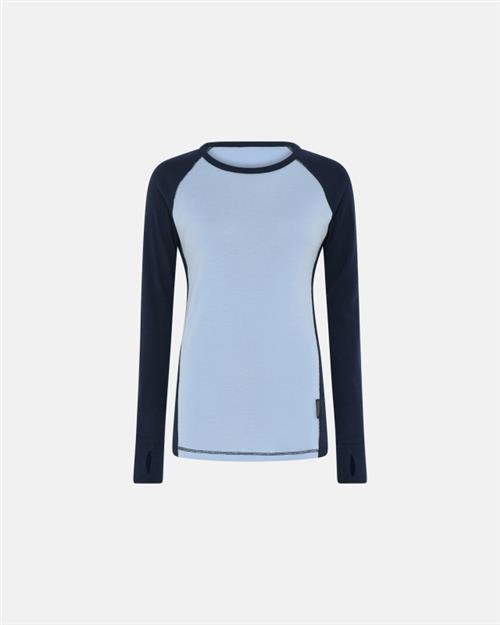 Langærmet t-shirt | 100 merino uld | Blå/navy