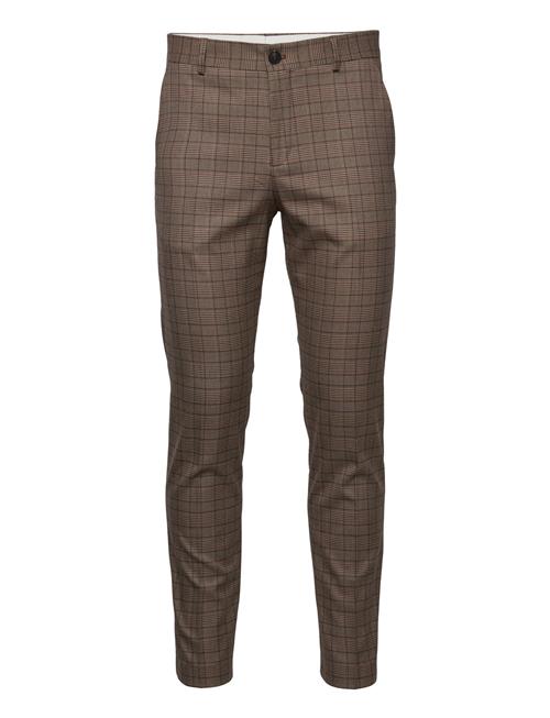 Slhslim-Mylologan Brwn Check Trs B Selected Homme Brown