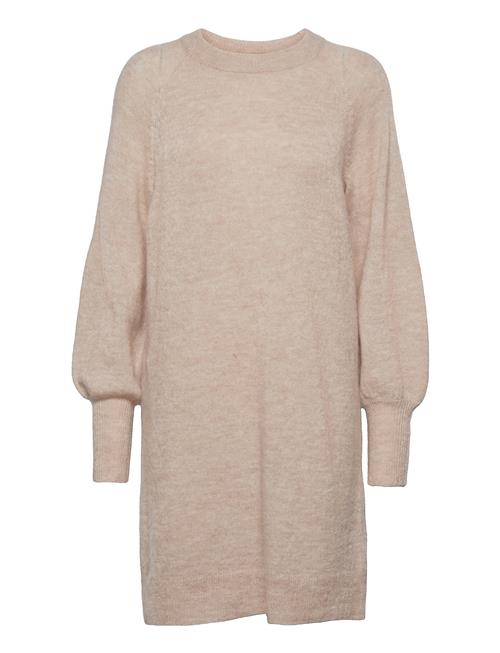 Selected Femme Slflulu Ls Knit Dress O-Neck B Noos Selected Femme Beige