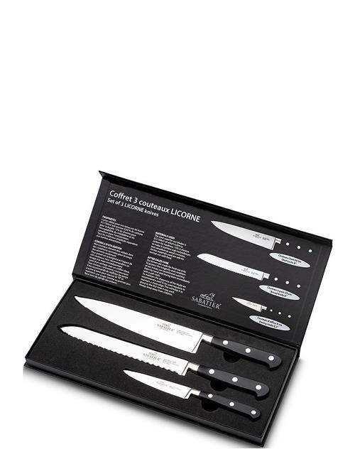 Se Lion Sabatier Knife Set Licorne 3-Pack Lion Sabatier Silver ved Booztlet