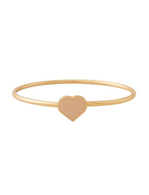 Se Design Letters Big Heart Enamel Bangle Gold Design Letters Beige ved Booztlet