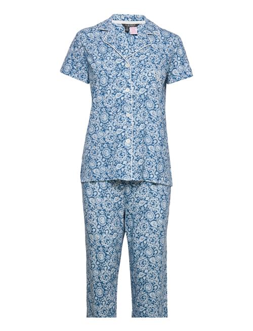 Lauren Ralph Lauren Homewear Lrl Sh.sl.notch Collar Ankle Pant Pj Set Lauren Ralph Lauren Homewear Patterned