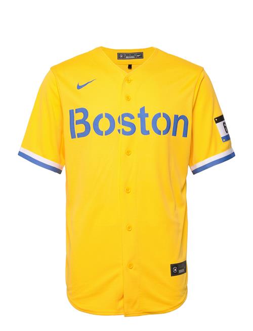 Se NIKE Fan Gear Official Replica Jersey - Red Sox City Connect NIKE Fan Gear Yellow ved Booztlet