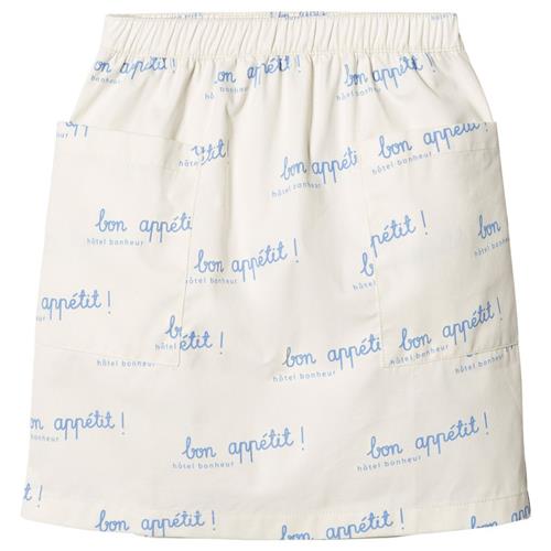 Tinycottons Bon Appétit Nederdel Off White/Light Cerulean Blue | Hvid | 4 years