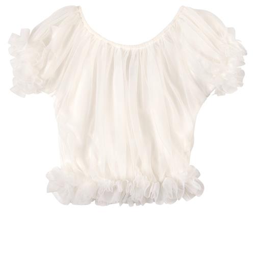 DOLLY by Le Petit Tom Frilly Princess Top Off-White | Hvid | 1-3 years