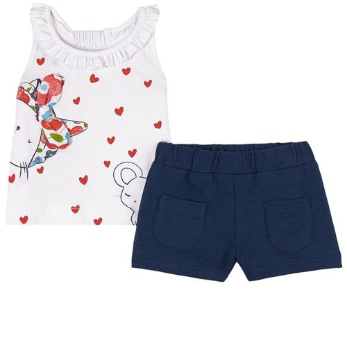 Mayoral Heart Print Top Og Shortsæt Navyblå | Marine blå | 6 months