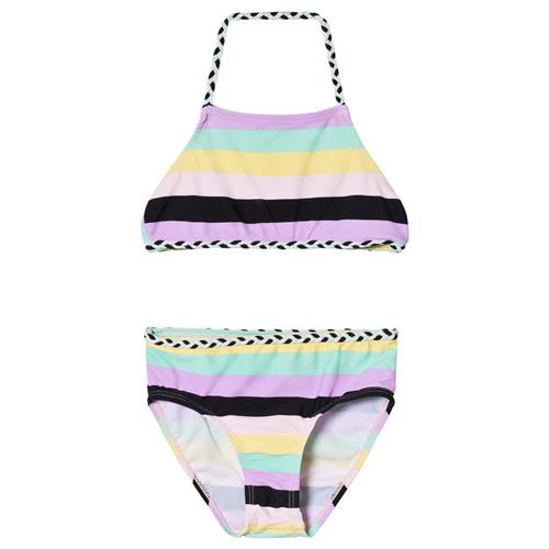 Se The BRAND Plait Bikini Pastel Stripe | Lyserød | 104/110 cm ved Babyshop