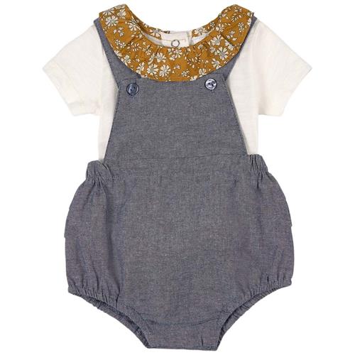 Absorba Romper Sæt Blue Chambray | Blå | 3 months