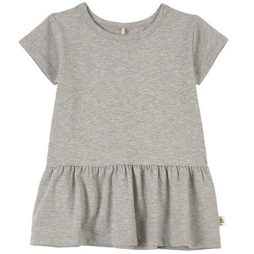 Se A Happy Brand T-shirt Med Volant Gråmeleret | Grå | 98/104 cm ved Babyshop