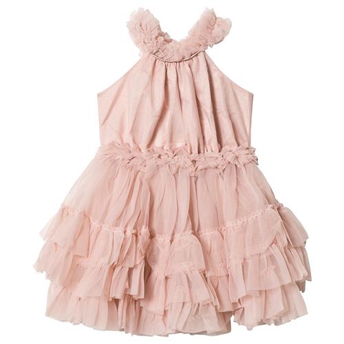 DOLLY by Le Petit Tom Ruffled Chiffon Dance Dress Ballet Pink | Lyserød | 0-1 years