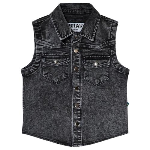 The BRAND Stone Wash Cut Off Denim Vest Grå | Grå | 80/86 cm