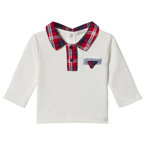 Se Dr Kid Tartan Collar Poloshirt Hvid | Hvid | Newborn ved Babyshop