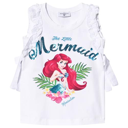 Se Monnalisa White The Little Mermaid Ruffle Sleeve Tunic | Hvid | 12 months ved Babyshop