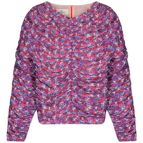Les Coyotes De Paris Malin Mønstret Rynket Bluse Wild Roses | Lyserød | 18 years