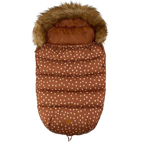 Se Buddy & Hope Winter Prikket Kørepose Kanelbrun | Brun | 0-3 ved Babyshop