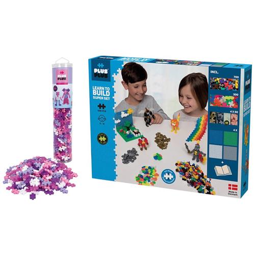 Plus-Plus 1200-stykke Plus-Plus® Glow in The Dark Learn To Build Super Byggesæt | Lilla | 6-10