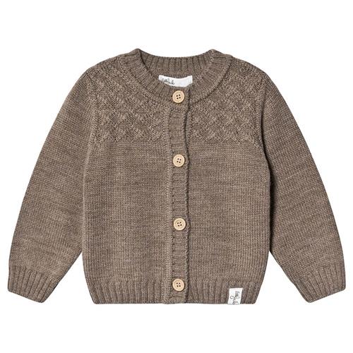 Little Jalo Strikket Cardigan Wood Brown | Brun | 80 cm