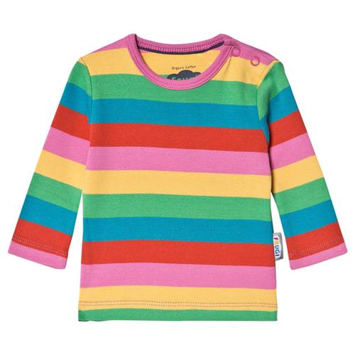 Frugi Favorite T-shirt Foxglove Rainbow Stripe | Lyserød | 0-3 months