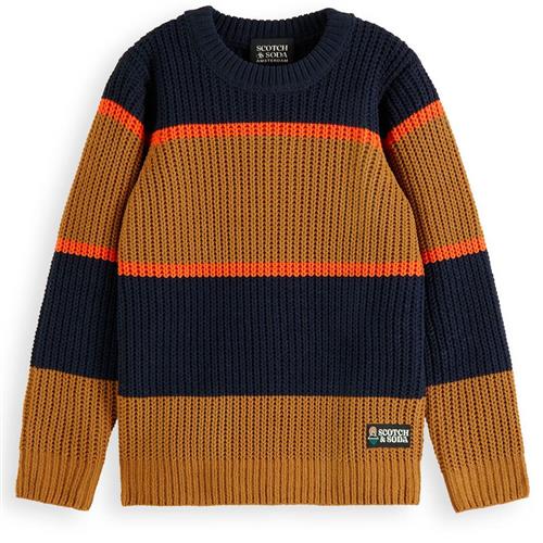 Se Scotch & Soda Kontrastfarvet Strikket Trøje Brun | Brun | 16 years ved Babyshop