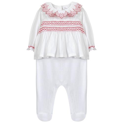 Se Tartine et Chocolat Sparkedragt Med En Smock Hvid | Hvid | 6 months ved Babyshop