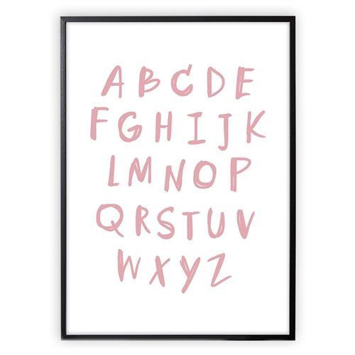 XO Posters Alphabet Pink Plakat | Lyserød | 30 x 40 cm